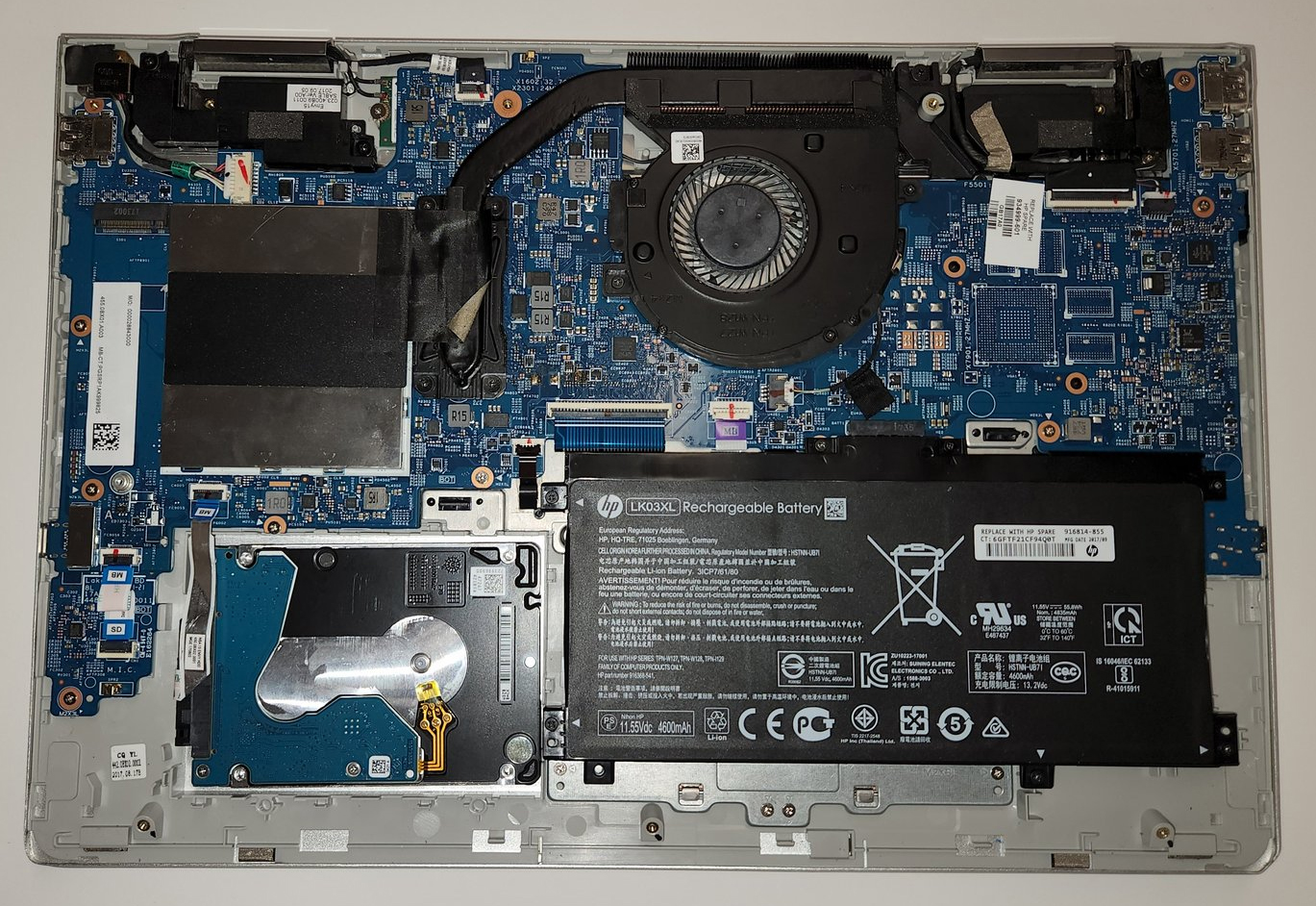 Internal Photo of HP ENVY X360 15-BP 15M-BP TPN-W127 bezel B cover black (HP Envy x360 15m-bp)